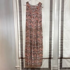 Max Studio Floral Sleeveless Maxi Dress size small flowing soft airy light